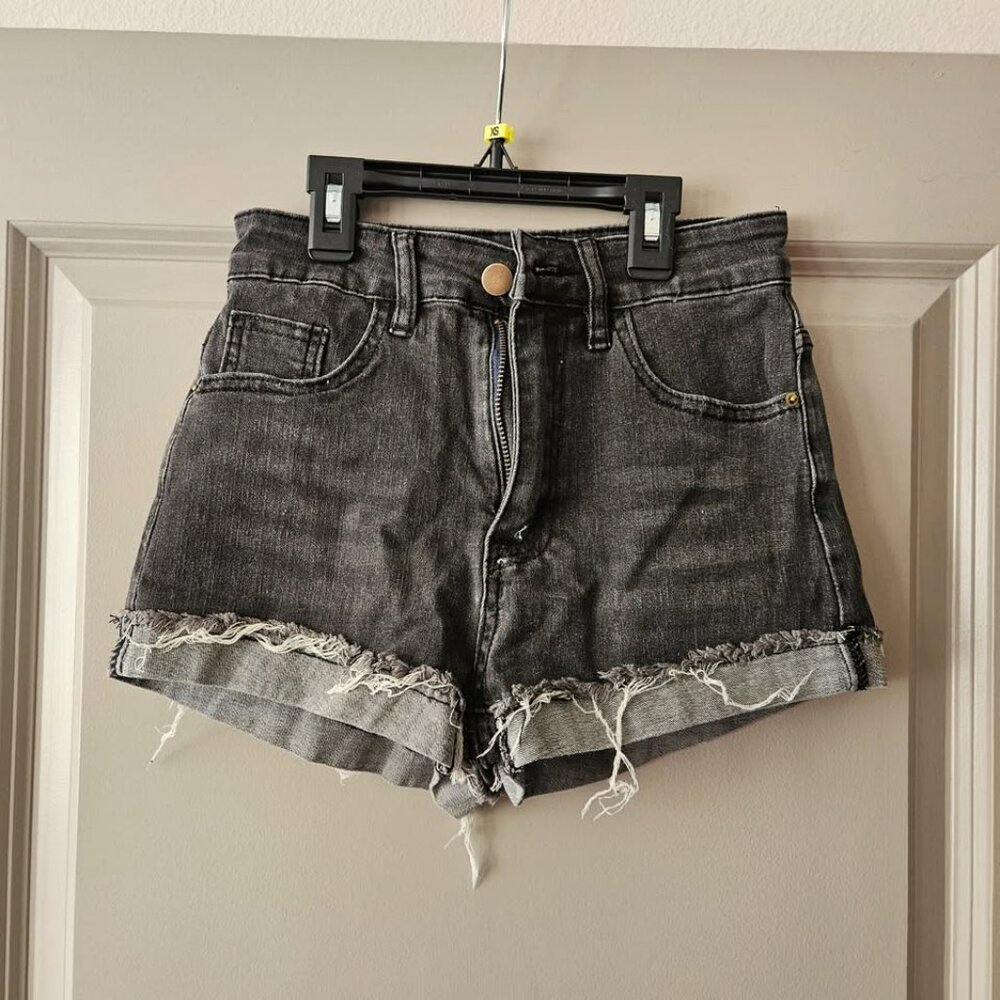 New Womens Black Jean Shorts